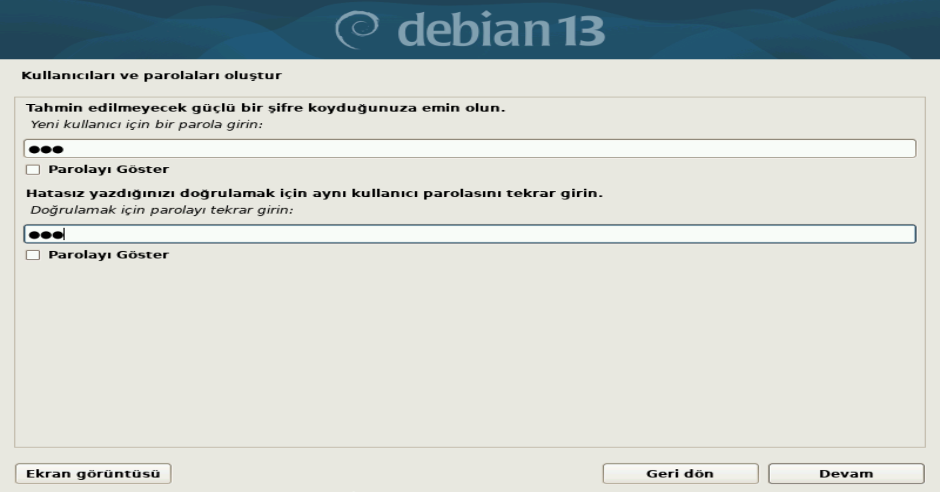 Kullanıcı Parolası