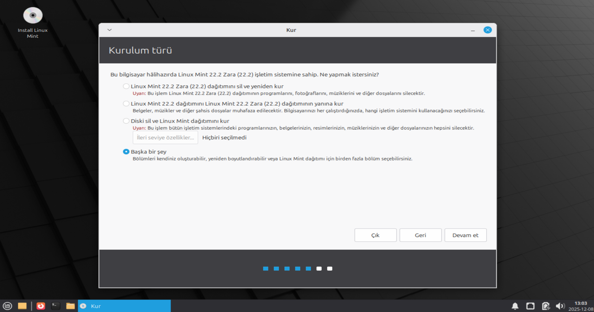Kurulum Türü Seçimi
