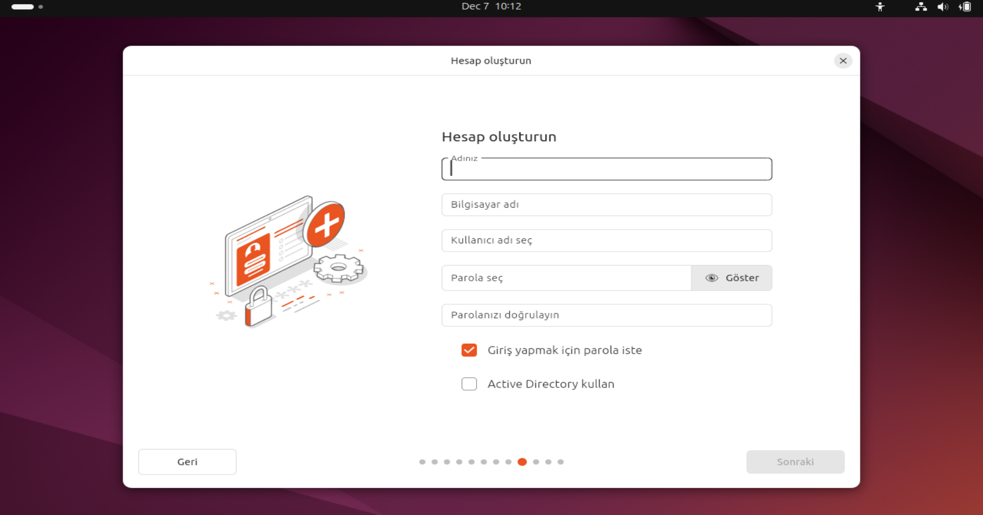 Kullanıcı Oluşturma