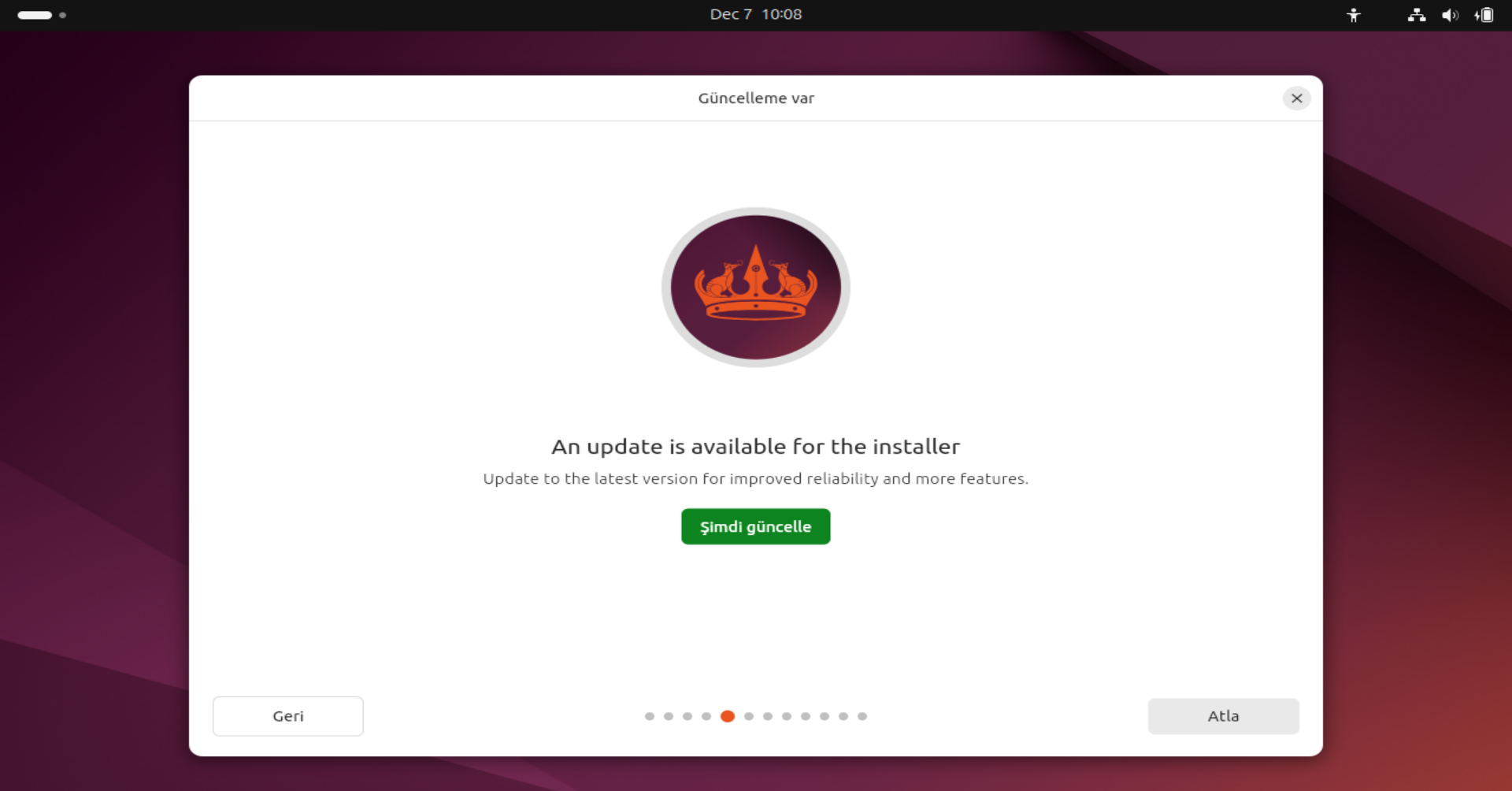 Yükleyici Güncellemesi